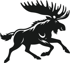 black moose vector illustration 