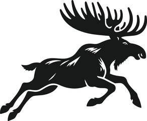 black silhouette of a moose