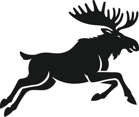 vector illustration of a running moose