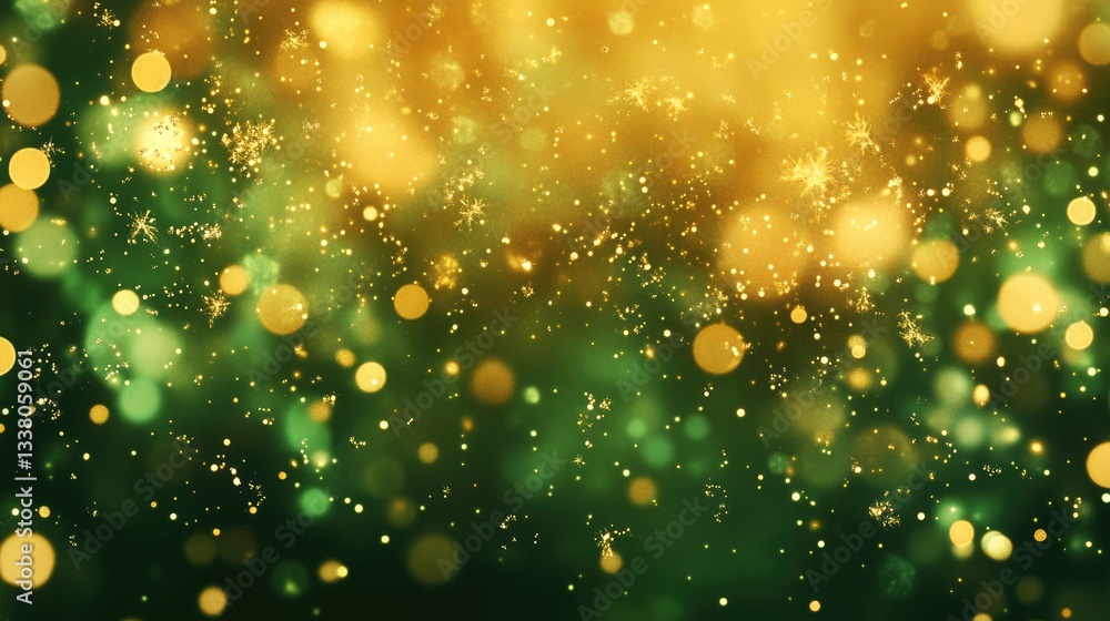 Poster abstract glow: a captivating abstract background, featuring soft, luminous bokeh, twinkling with gol