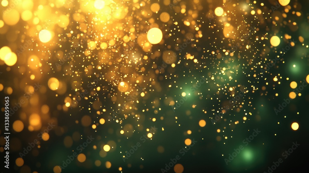 Poster golden bokeh background: a mesmerizing display of golden bokeh lights dancing against a dark backgro