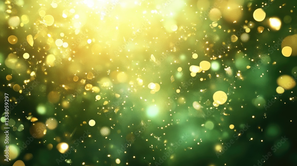 Poster abstract glow: captivating bokeh effect with shimmering particles and radiant beams of light, evokes