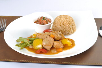 chicken with rice and vegetables