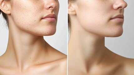 Comparison of Skin Texture Before and After Treatment on Model