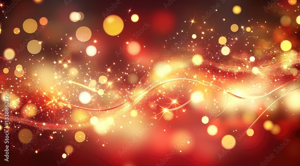 Poster abstract festive background: an abstract display of shimmering lights and bokeh creates a festive an