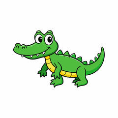 cartoon alligator isolated on white