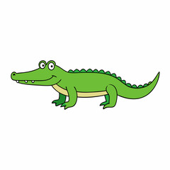 cartoon alligator isolated on white