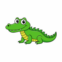 cartoon alligator isolated on white