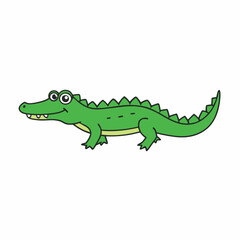 cartoon alligator isolated on white