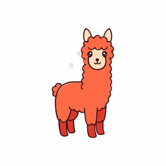 vector illustration of a cartoon alpaca