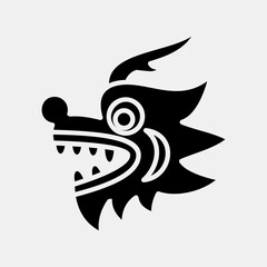 Icon chinese dragon. Chinese New Year celebration elements. Icons in glyph style. Good for prints, posters, logo, party decoration, greeting card, etc.