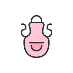 Apron colored icons, minimalist vector illustration ,simple transparent graphic element .Isolated on white background