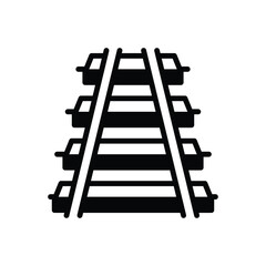 Black solid icon for railroad