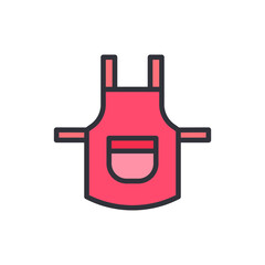 Apron colored icons, minimalist vector illustration ,simple transparent graphic element .Isolated on white background