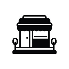 Black solid icon for retail