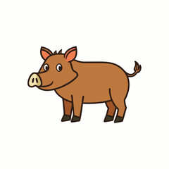 illustration of a cartoon boar