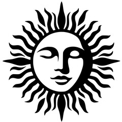 Silhouette of the calm sun