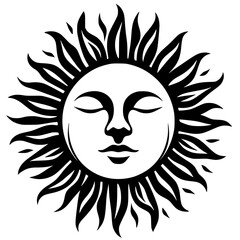 Silhouette of the calm sun