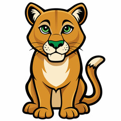 cougar cartoon isolated on white