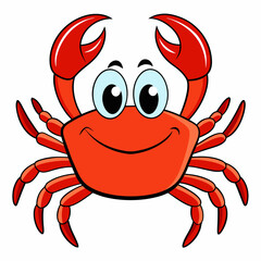 red crab on white background