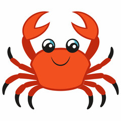 red crab on white background