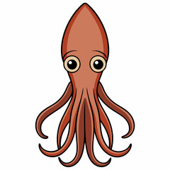 vector illustration of cartoon cuttlefish