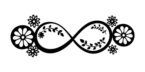 Black floral infinity symbol ornament