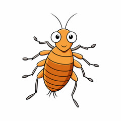 vector illustration of cartoon flea