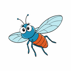 vector illustration of cartoon fly