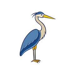 heron on a white background