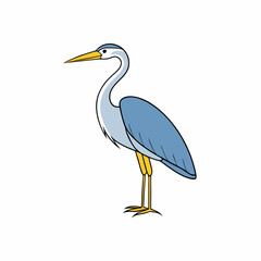 heron on a white background