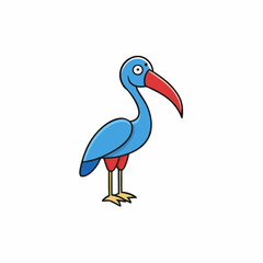 vector illustration of an ibis bird