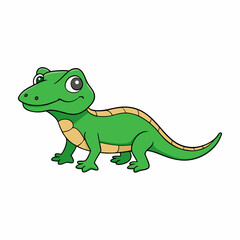 cartoon komodo dragon on white