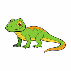 cartoon komodo dragon on white
