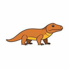 Fototapeta premium cartoon komodo dragon on white
