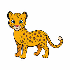 leopard cartoon isolated on white
