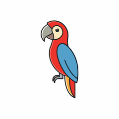 cartoon macaw on a branch
