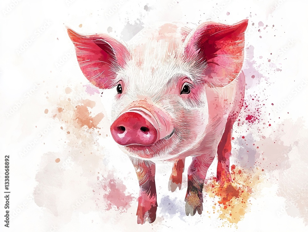Poster a simple yet expressive vector pig, its tiny snout and perky ears making it perfect for playful and 