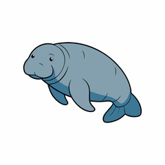 manatee vector illustration