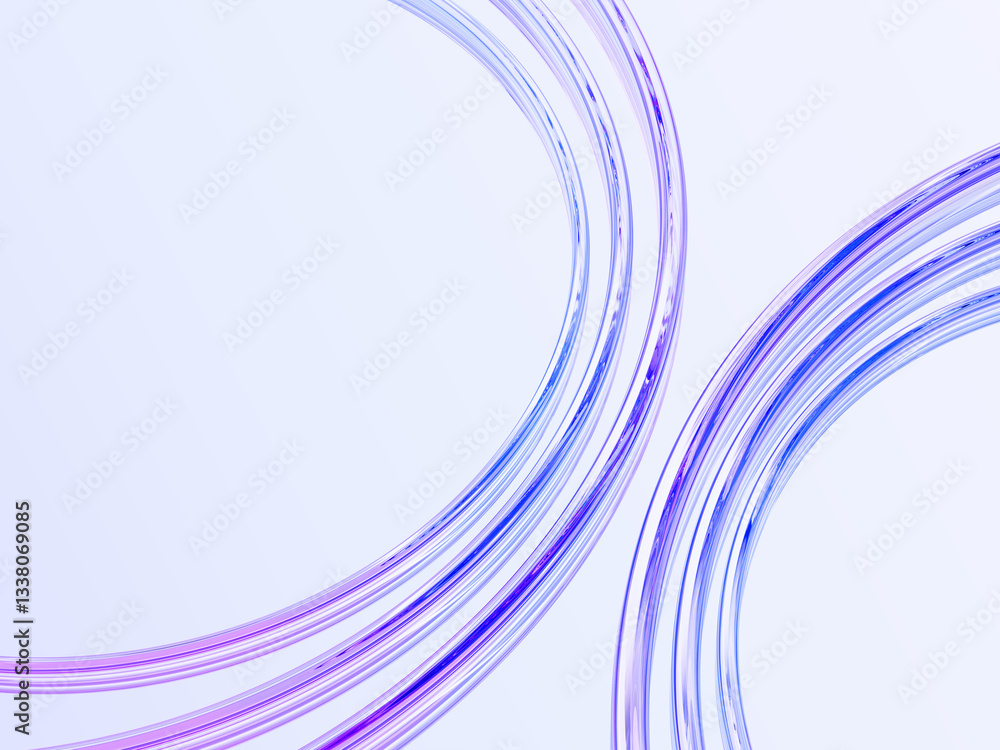 Poster 3d glass holographic transparent ring with circle line render. abstract background with liquid gradi