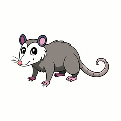 opossum vector illustration