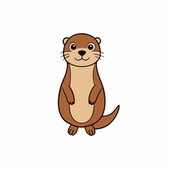 vector illustration of an otter