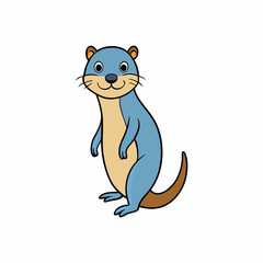 vector illustration of an otter