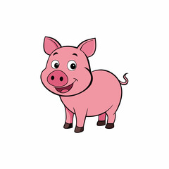 cartoon pig vector illustration