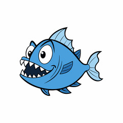 cartoon piranha vector illustration