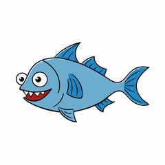 cartoon piranha vector illustration