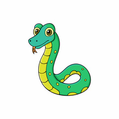 vector illustration of a cartoon python