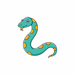 vector illustration of a cartoon python
