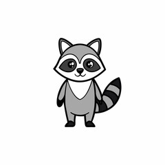 vector illustration of a raccoon