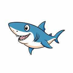shark cartoon isolated on white
